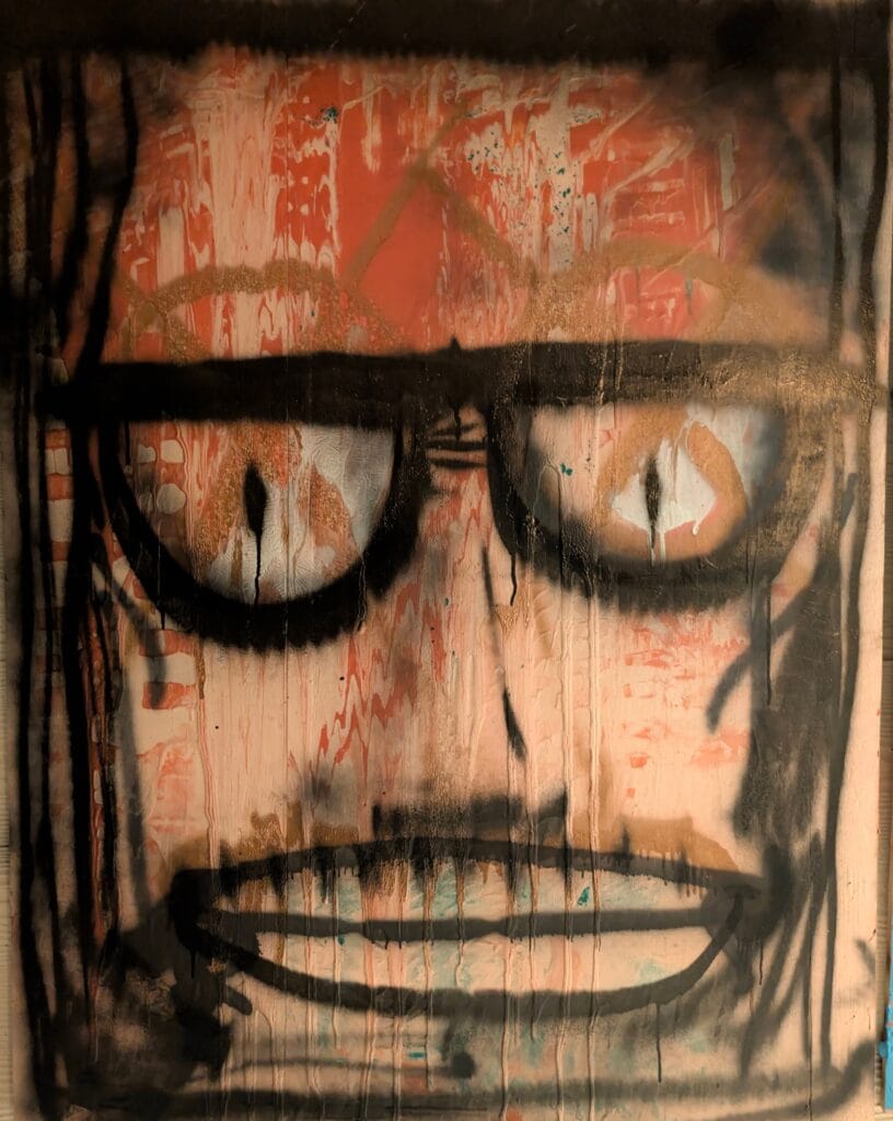 Fear acrylic portrait on wood 2025 full